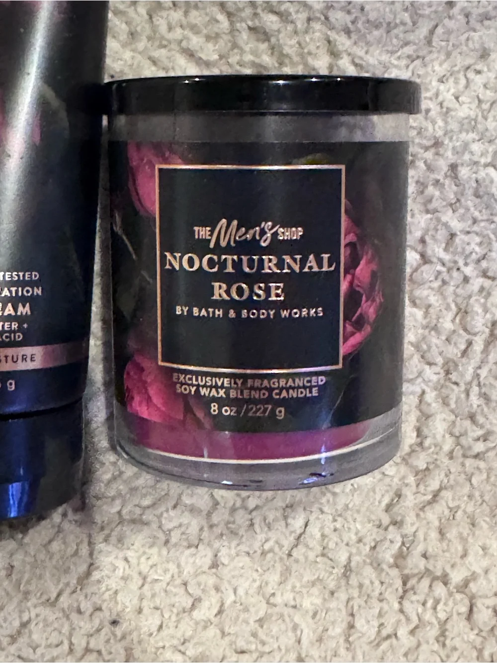 Lot New With Tags Bath And Body Works Men’s Nocturnal Rose Body Cream + Candle